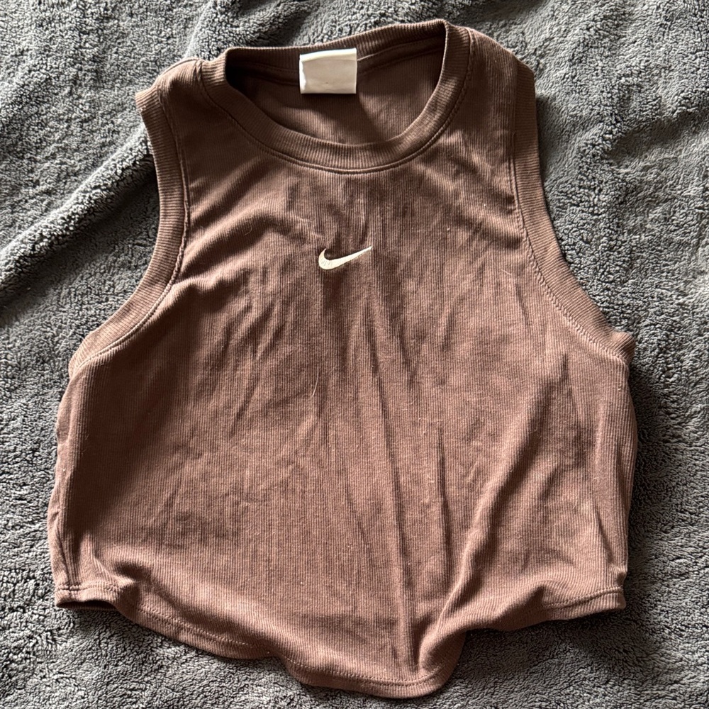 Nike Brown Tank Top with White Logo